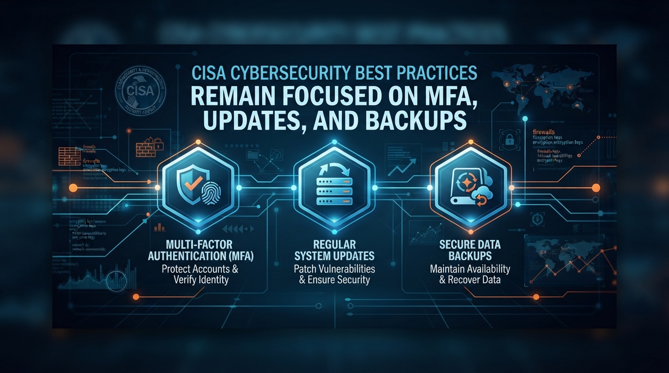 CISA Cybersecurity Best Practices Remain Focused on MFA, Updates, and Backups