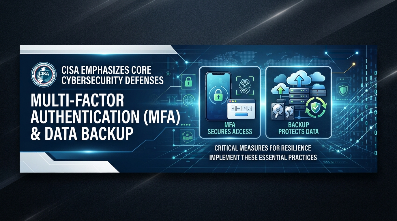 CISA emphasizes MFA and data backup as core cybersecurity defenses