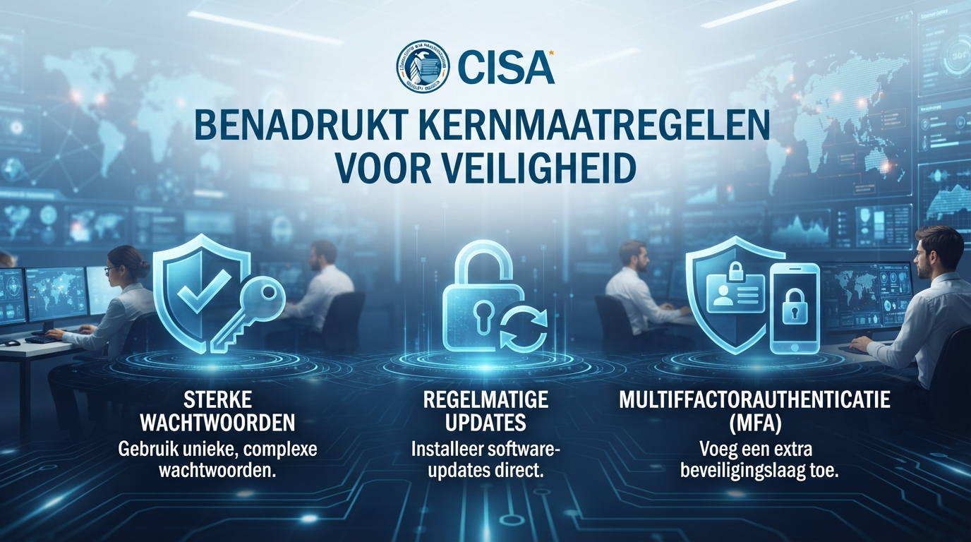 CISA benadrukt kernmaatregelen: sterke wachtwoorden, updates en MFA