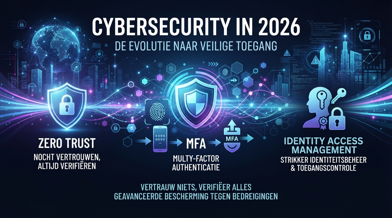 Cybersecurity in 2026 draait om zero trust, MFA en strakker identiteitsbeheer