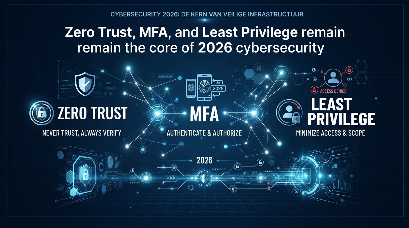 Zero trust, MFA en least-privilege blijven kern van 2026-cybersecurity