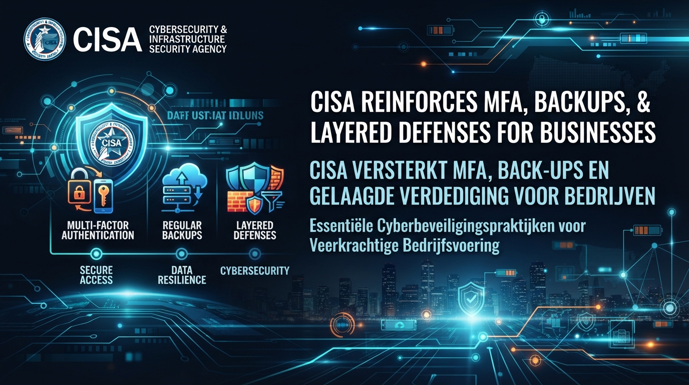 CISA reinforces MFA, backups, and layered defenses for businesses